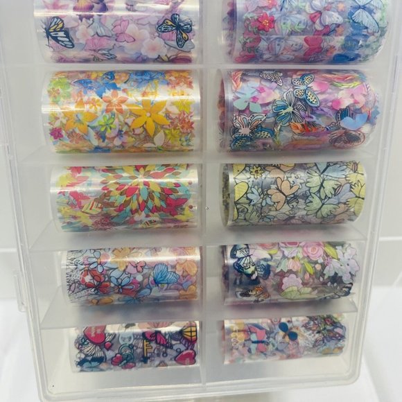 10 Rolls Nail Transfers Deco Art For Nails in Case Brand New - Picture 6 of 9